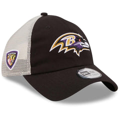 New Era NFL Men's Baltimore Ravens Flag 9TWENTY Adjustable Trucker Hat Black/Khaki One Size