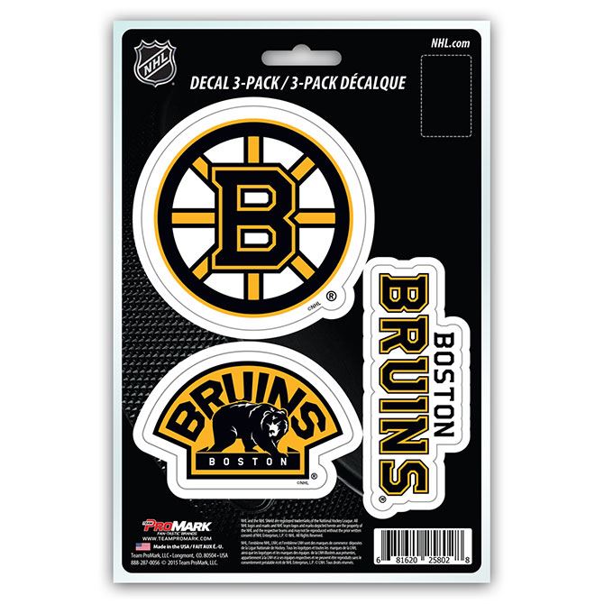 Promark NHL Boston Bruins Team Decal - Pack of 3