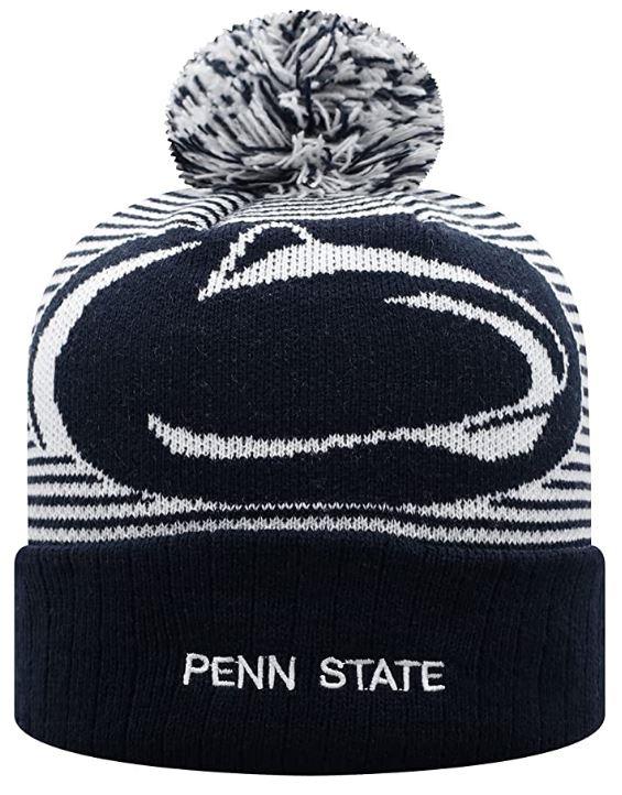 Top Of The World NCAA Men's Penn State Nittany Lions Line Up Cuffed Knit Beanie Navy/Grey One Size