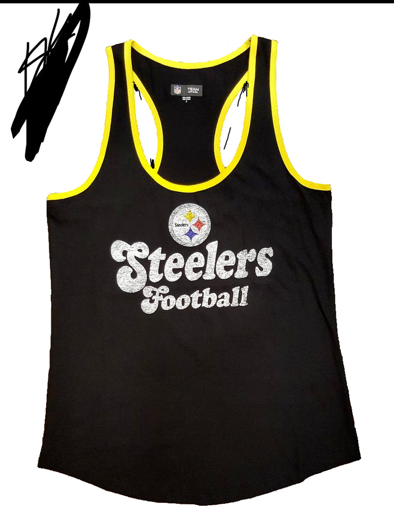 Nike Women's Team (NFL Pittsburgh Steelers) Racerback Tank Top in White, Size: Medium | NKYB10A7L-06U