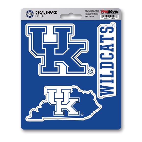 Promark NCAA Kentucky Wildcats Team Decal - Pack of 3