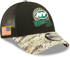 New Era NFL Men's New York Jets 2022 Salute To Service 9Forty Snapback Adjustable Hat Black/Digital Camo