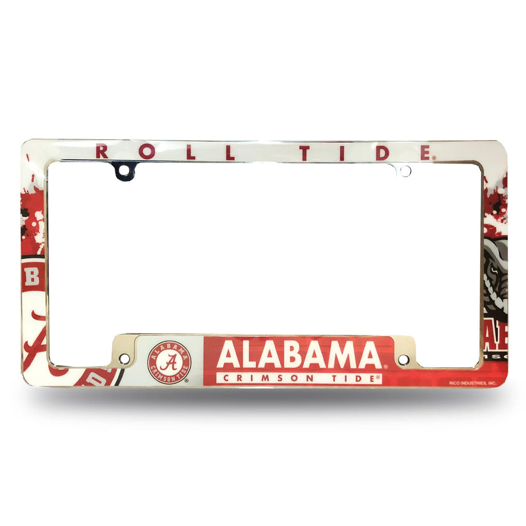 Rico NCAA Alabama Crimson Tide Auto Tag All Over Chrome Frame AFC