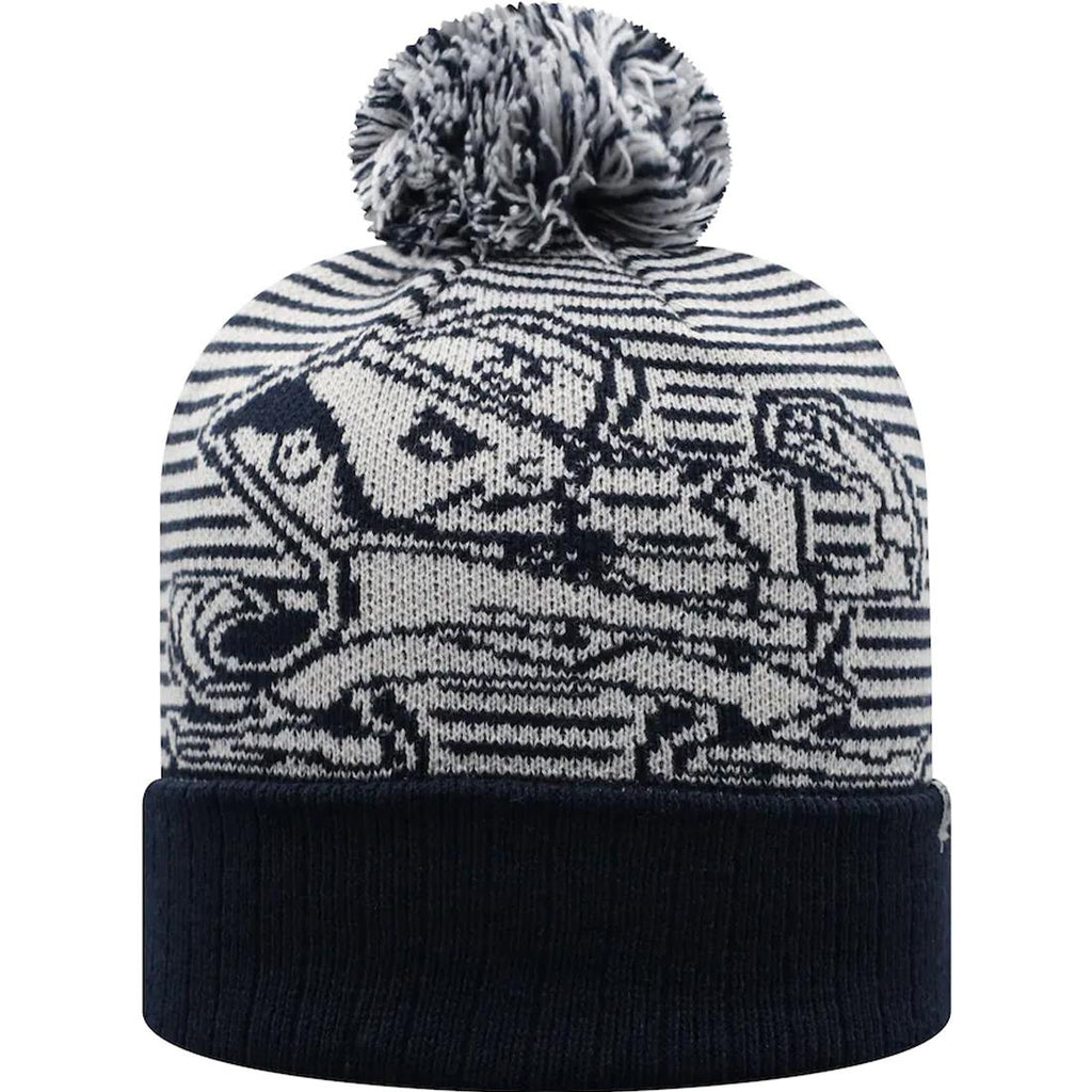 Top Of The World NCAA Men's Notre Dame Fighting Irish Line Up Cuffed Knit Beanie Navy/Grey One Size