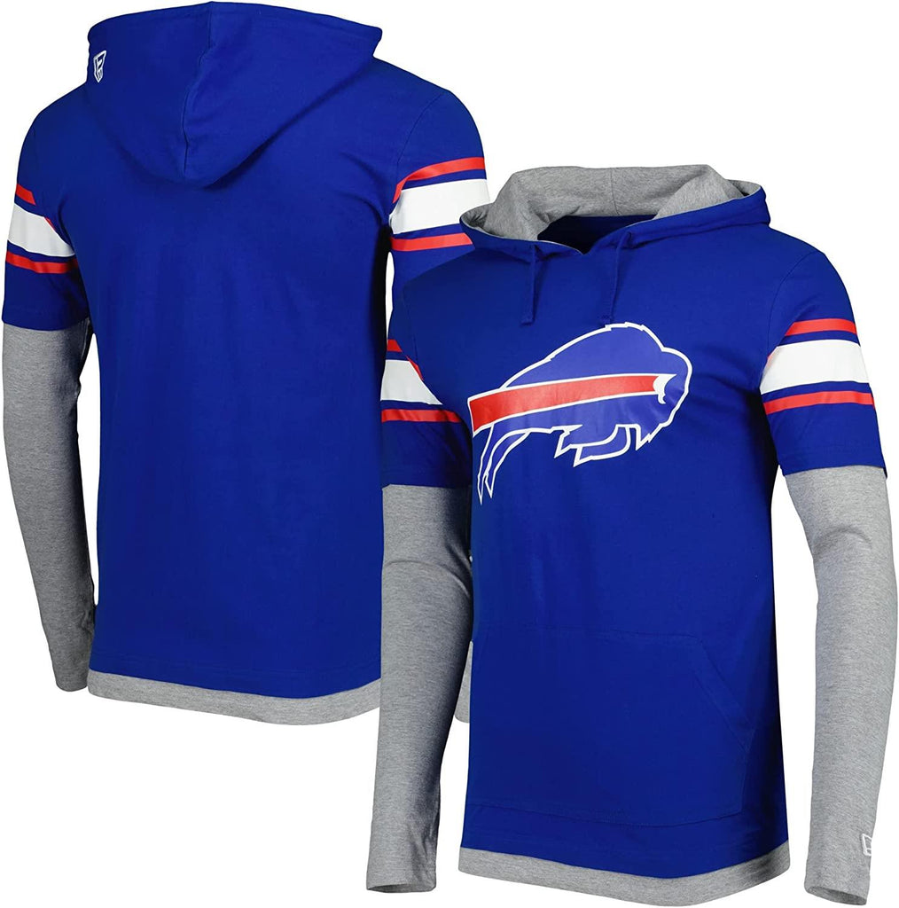 Men's New Era Royal Buffalo Bills Long Sleeve Hoodie T-Shirt Size: Large
