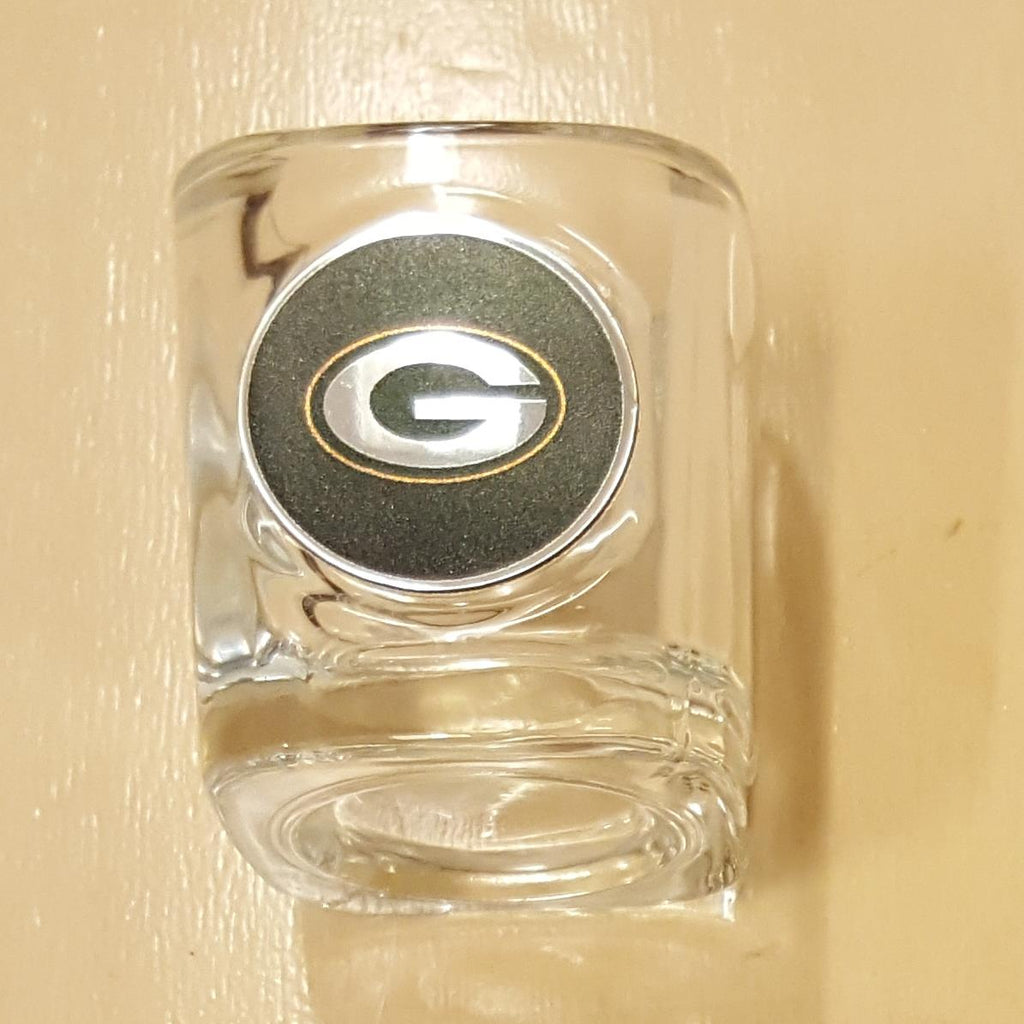 Great American Products NFL Green Bay Packers 2-Pack Metal Emblem Square Shot Glass 2oz