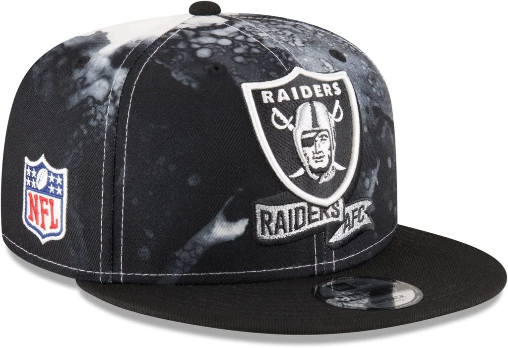New Era NFL Men's Las Vegas Raiders 2022 Sideline 9FIFTY Ink Dye Snapback Hat Black OSFM