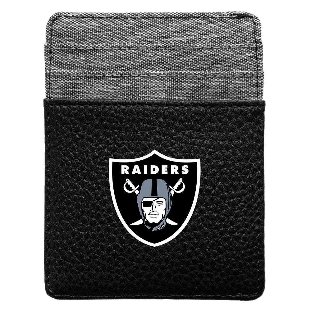 Little Earth NFL Unisex Las Vegas Raiders Pebble Front Pocket Wallet Black One Size