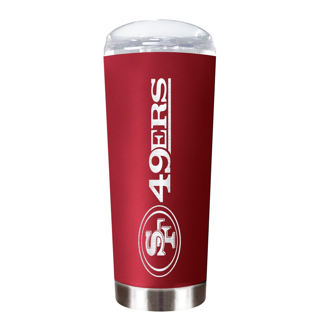 Great American Products NFL San Francisco 49ers Powder Coated ROADIE Travel Tumbler 18oz Red