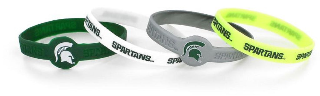 Aminco NCAA Michigan State Spartans 4-Pack Silicone Bracelets