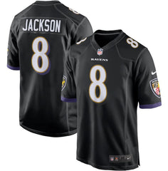 Nike NFL Men’s #8 Lamar Jackson Baltimore Ravens Game Player Jersey