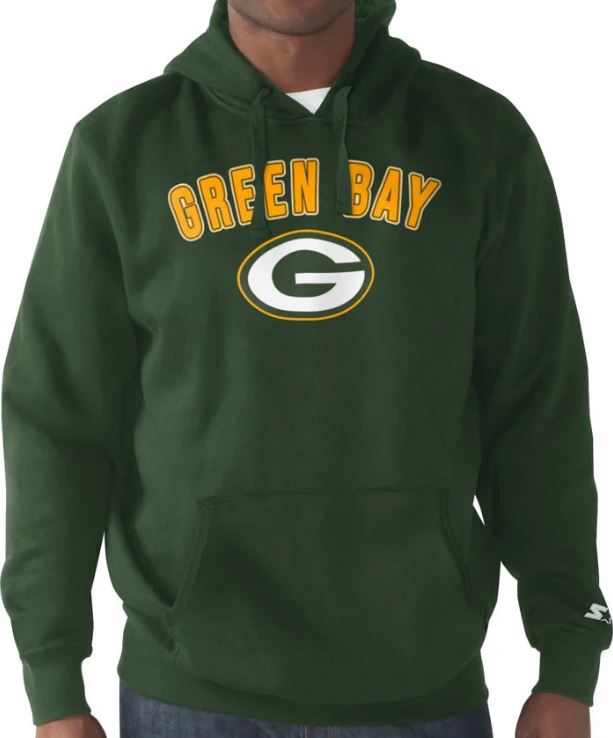 Starter NFL Men's Green Bay Packers Arch Name Fleece Pullover Hoodie