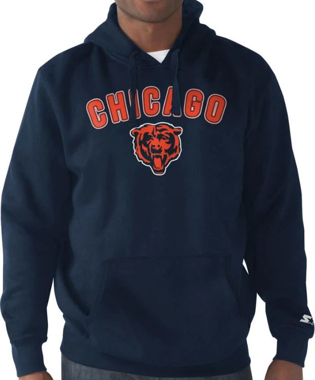 Starter NFL Men's Chicago Bears Arch Name Fleece Pullover Hoodie