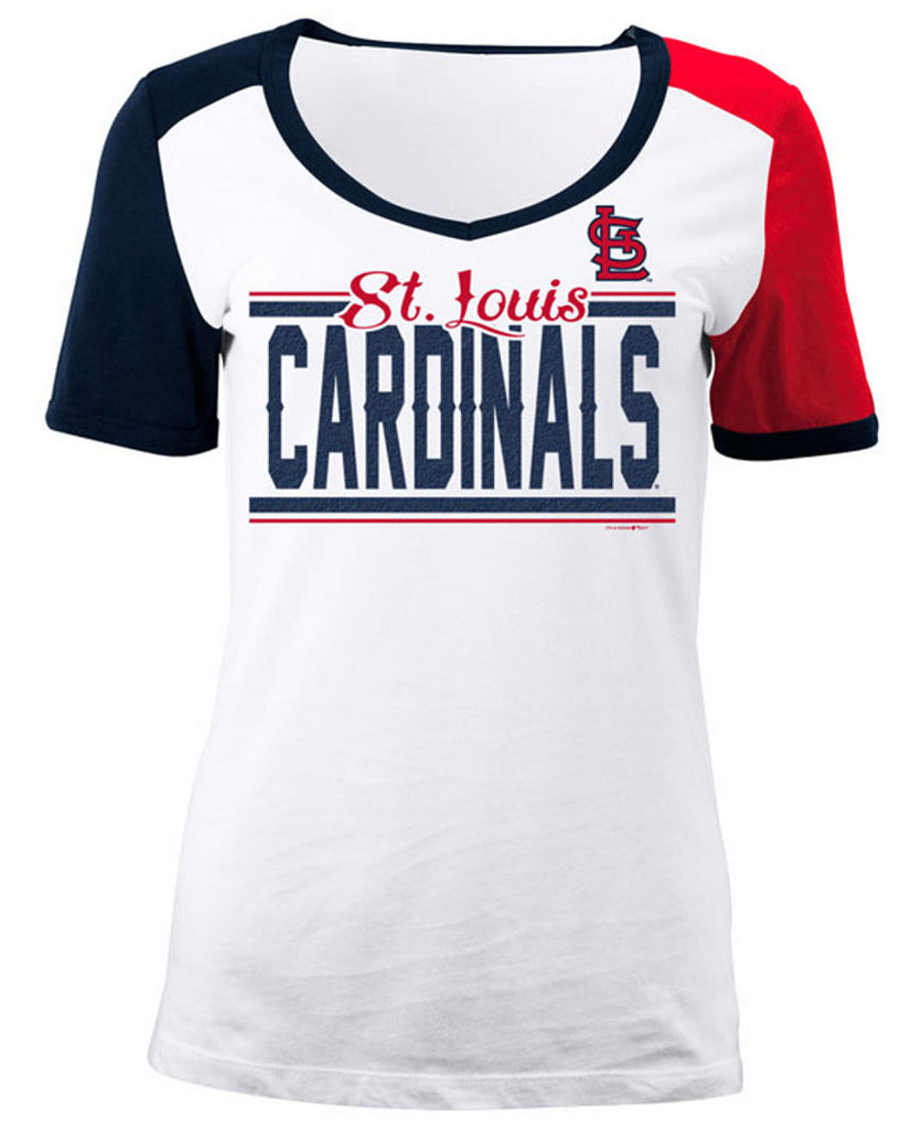 5th & Ocean Women's St. Louis Cardinals CB Sleeve T-Shirt - White XL