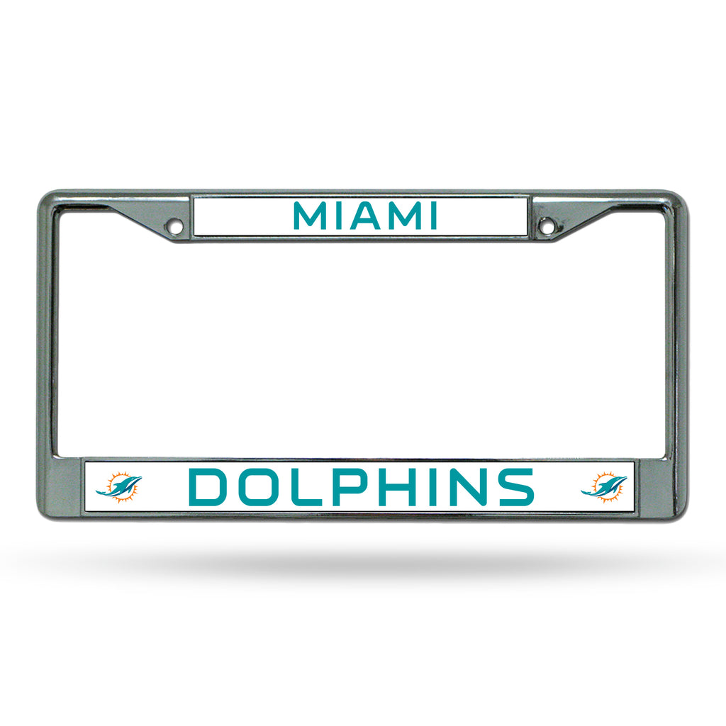 Rico NFL Miami Dolphins Auto Tag Chrome Frame FC