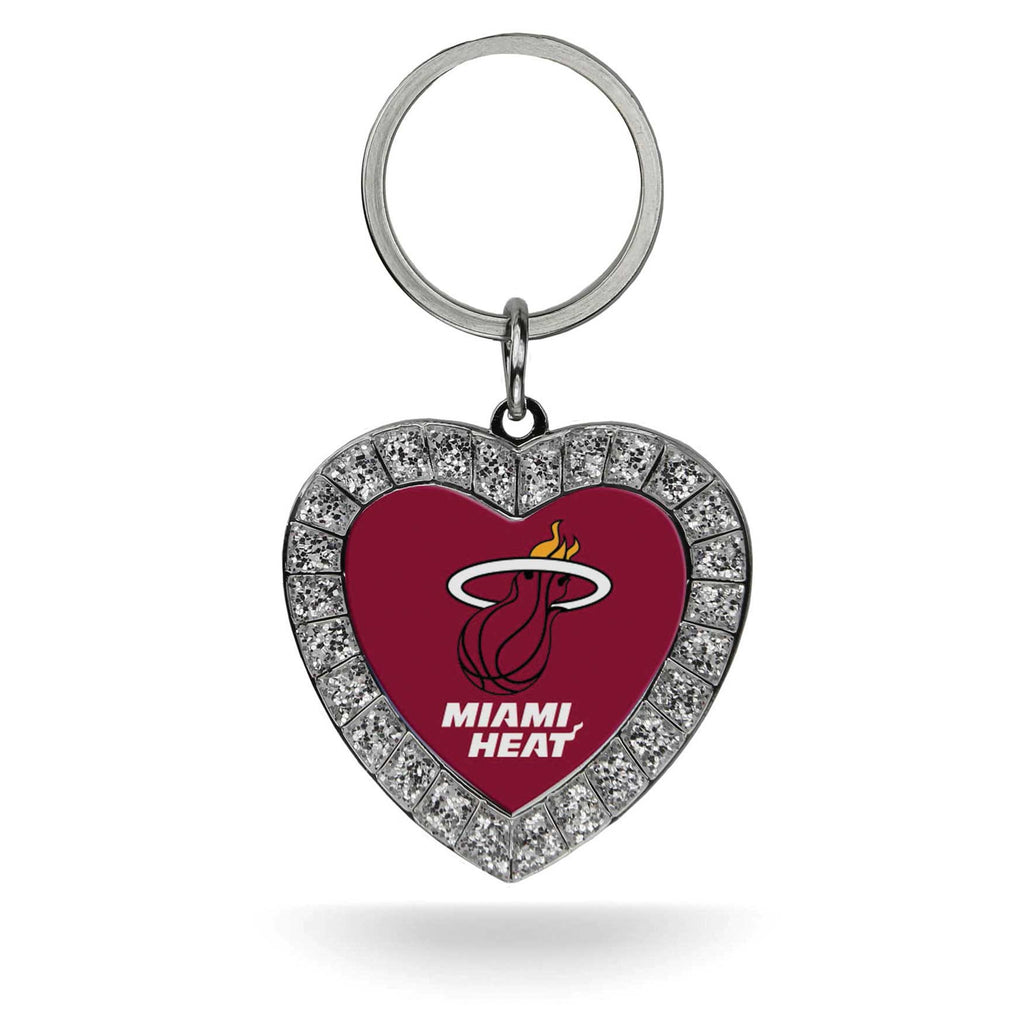 Rico NBA Miami Heat Rhinestone Heart Key Chain