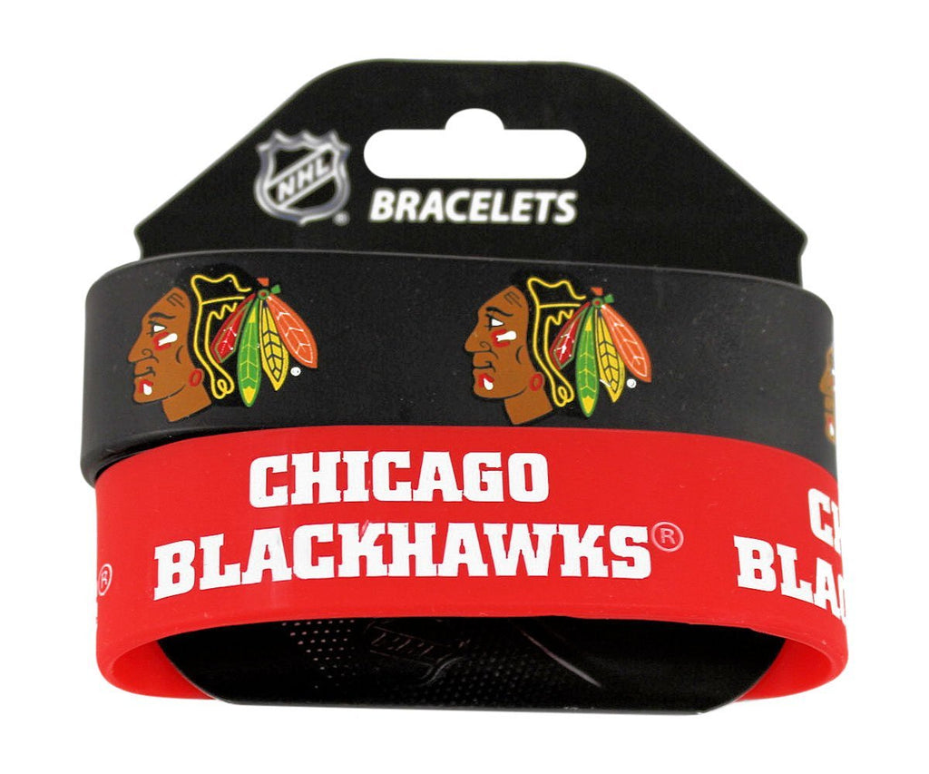 Aminco NHL Chicago Blackhawks 2 Pack Wide Silicone Bracelets