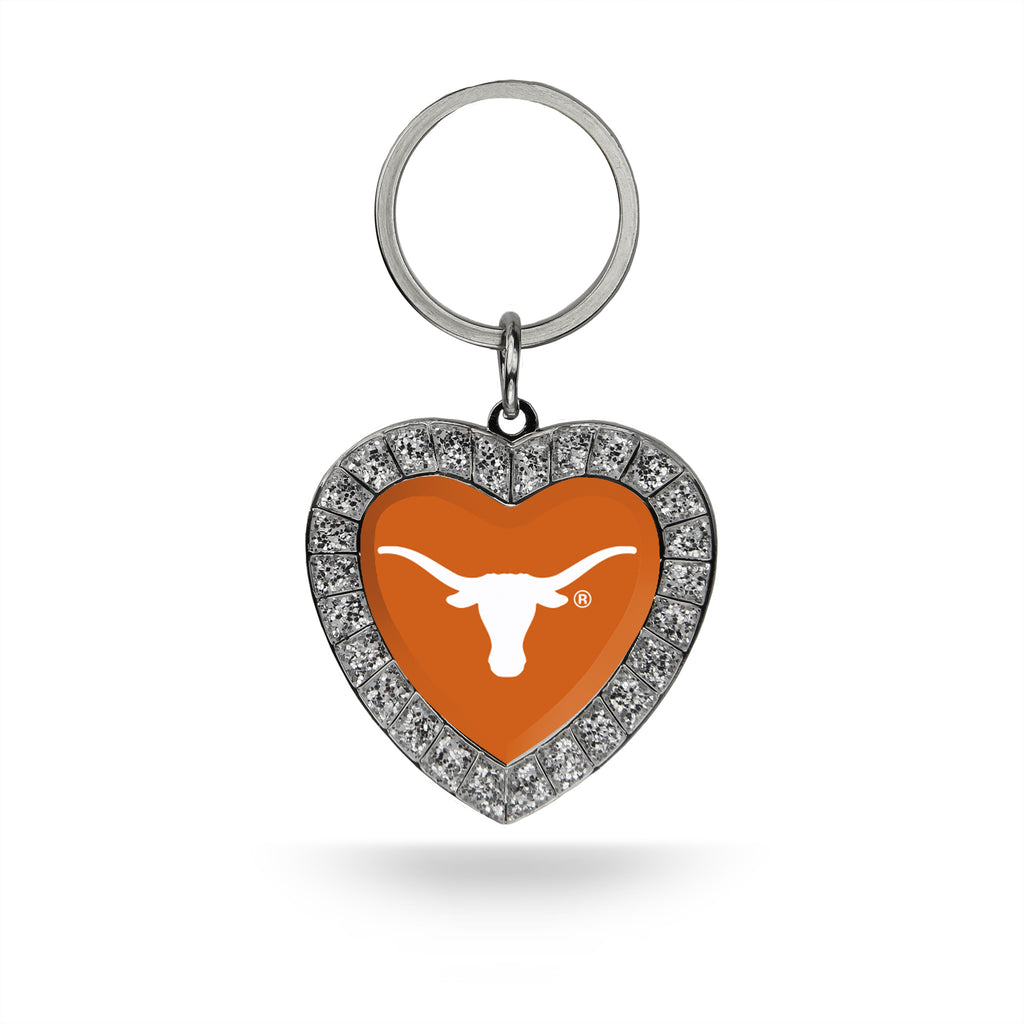 Rico NCAA Texas Longhorns Rhinestone Heart Key Chain