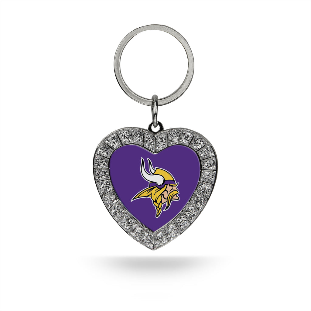 Rico NFL Minnesota Vikings Rhinestone Heart Key Chain