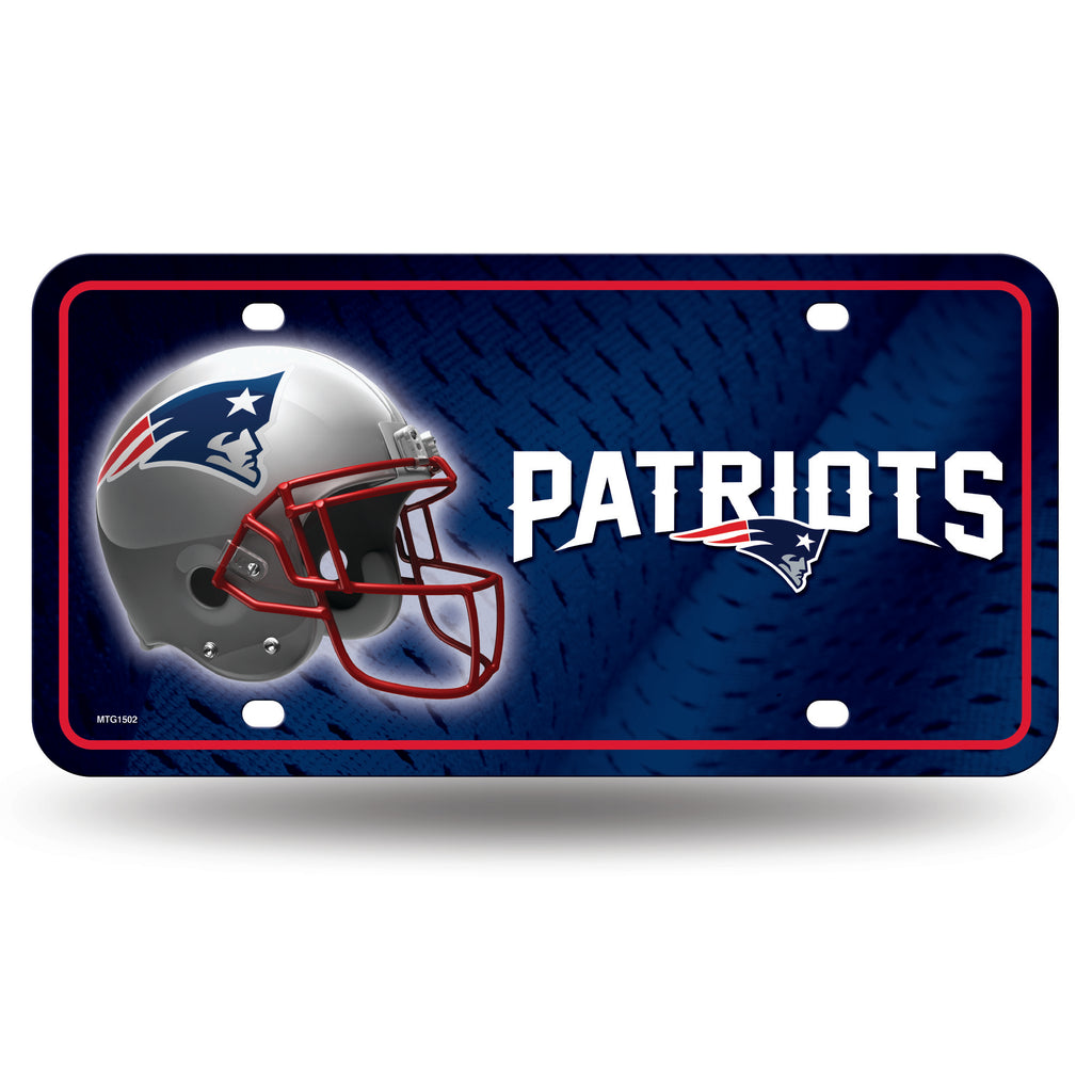 football helmet car tags Rico NFL New England Patriots Auto Metal Tag Car License Plate MTG
