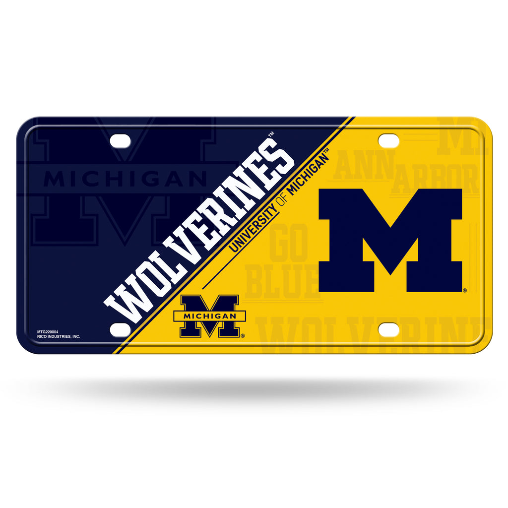 Rico NCAA Michigan Wolverines Auto Metal Tag Car License Plate MTG