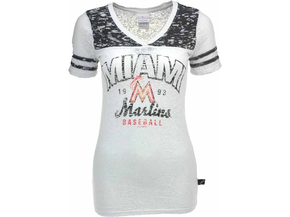 5th & Ocean MLB Women's Miami Marlins Burn In V-Neck