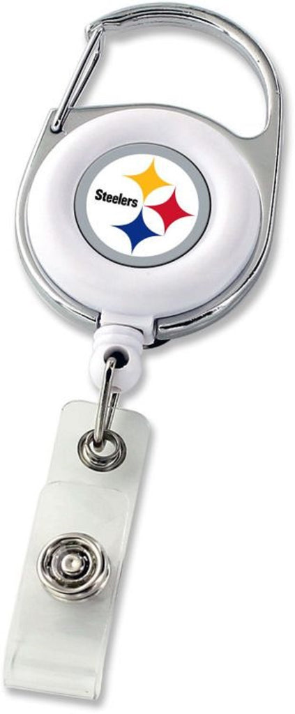 Aminco NFL Pittsburgh Steelers Premium Retractable Deluxe Clip Badge Reel