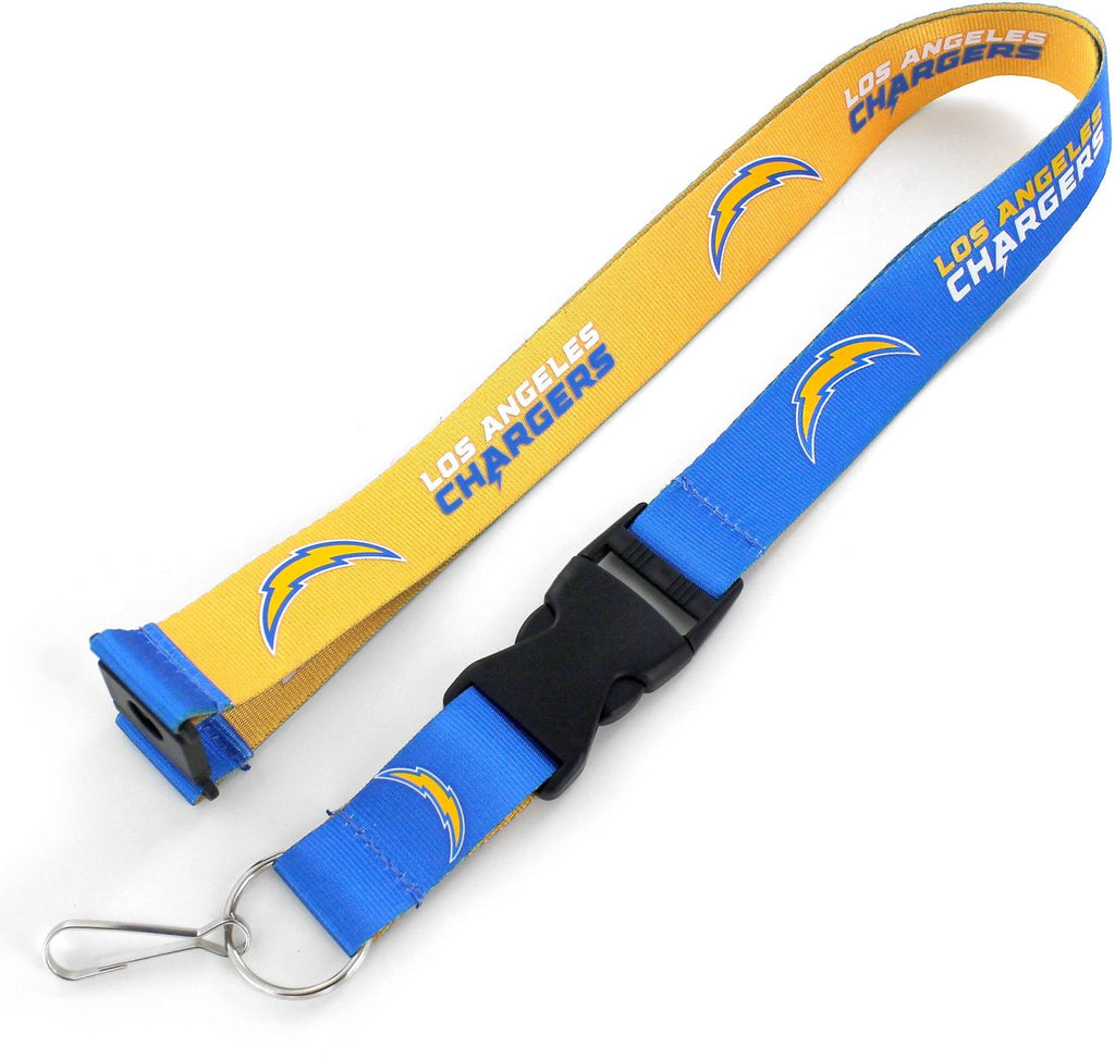 Aminco NFL Los Angeles Chargers Reversible Lanyard Keychain Badge Holder With Safety Clip
