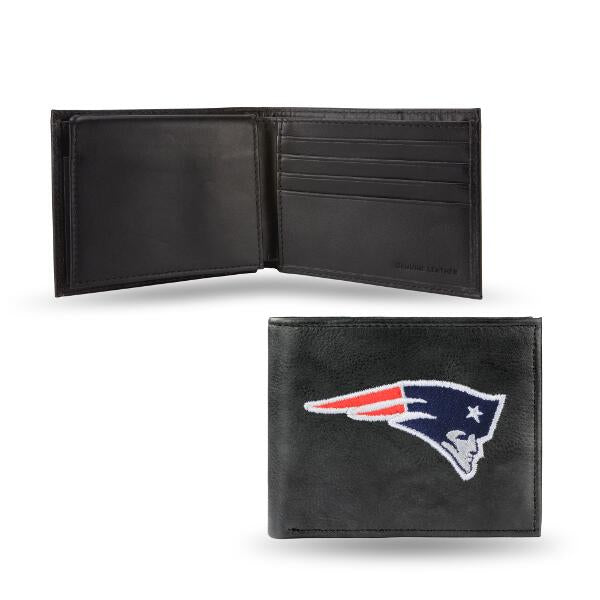 Rico NFL New England Patriots Embroidered Billfold Genuine Leather Wallet