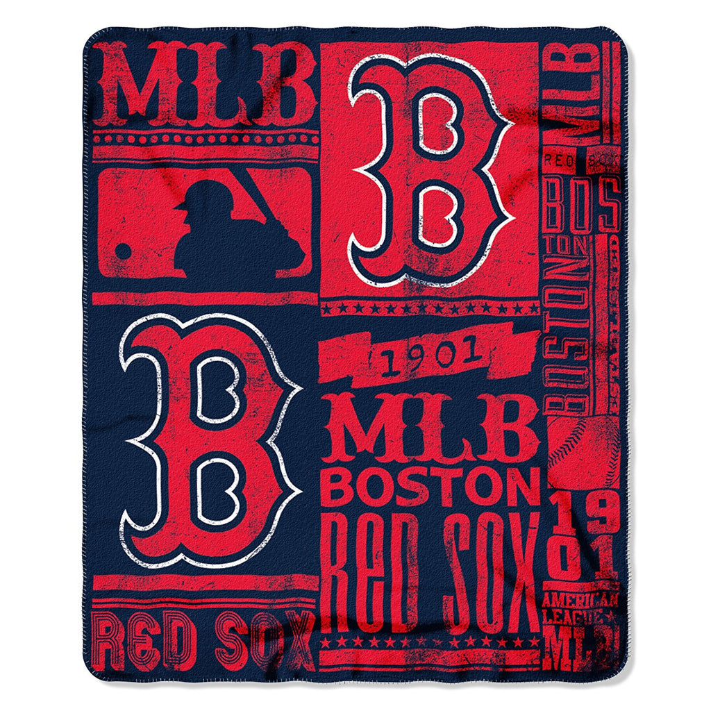The Northwest Company MLB Boston Red Sox Marque Printed Fleece Throw Red/Navy
