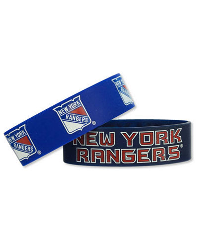 Aminco NHL New York Rangers 2 Pack Wide Silicone Bracelets
