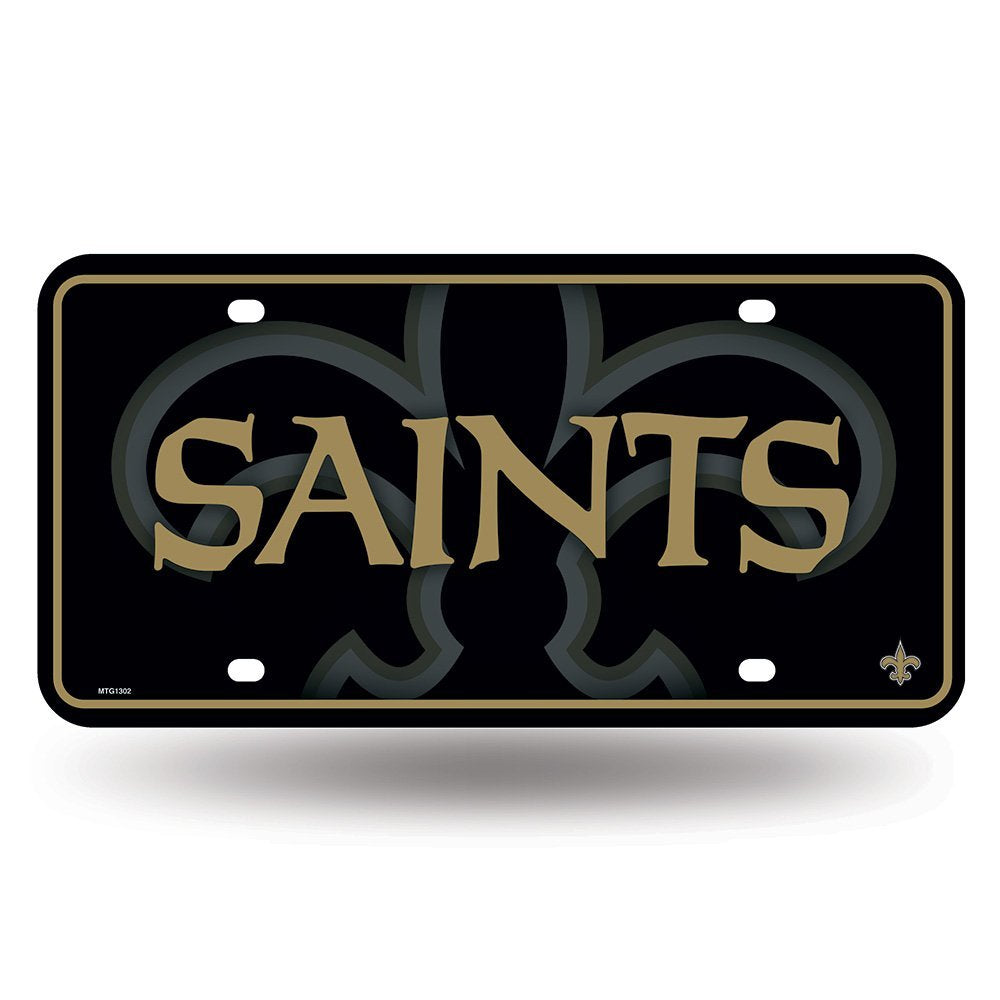 Rico NFL New Orleans Saints Wordmark Auto Metal Tag Car License Plate MTG