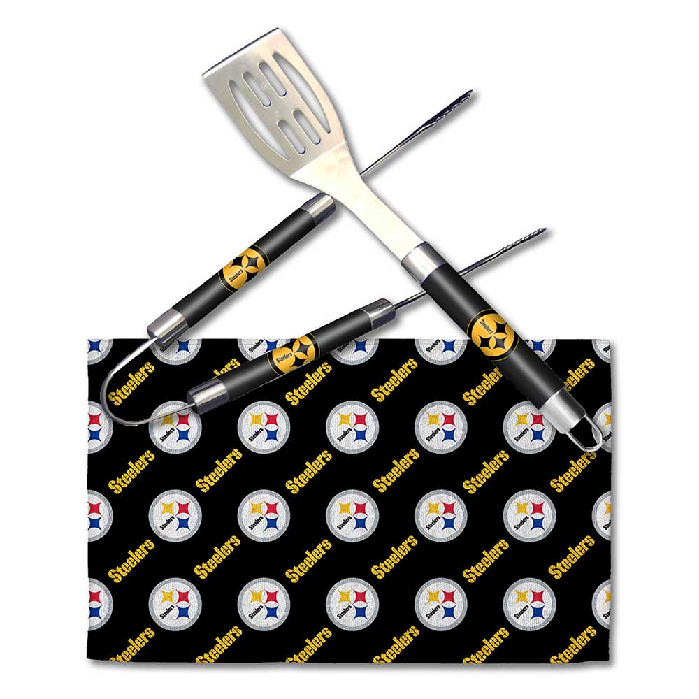 Northwest NFL Unisex Pittsburgh Steelers Adult 3-Piece BBQ Utensil Set