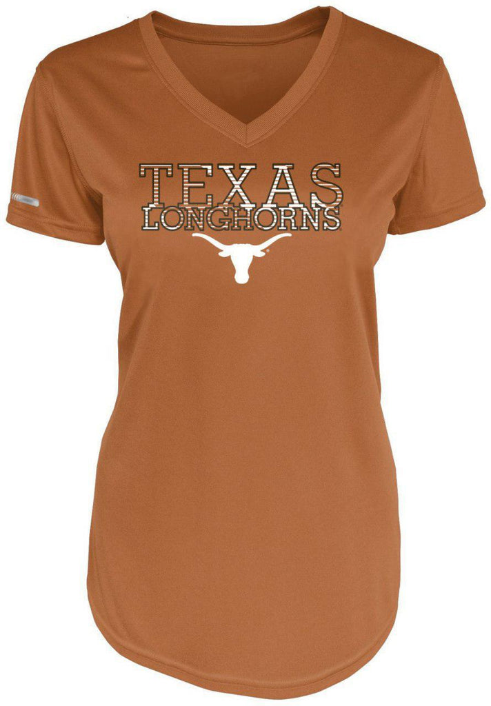Majestic NCAA Women's Texas Longhorns Fusion Goal V-Neck T-Shirt