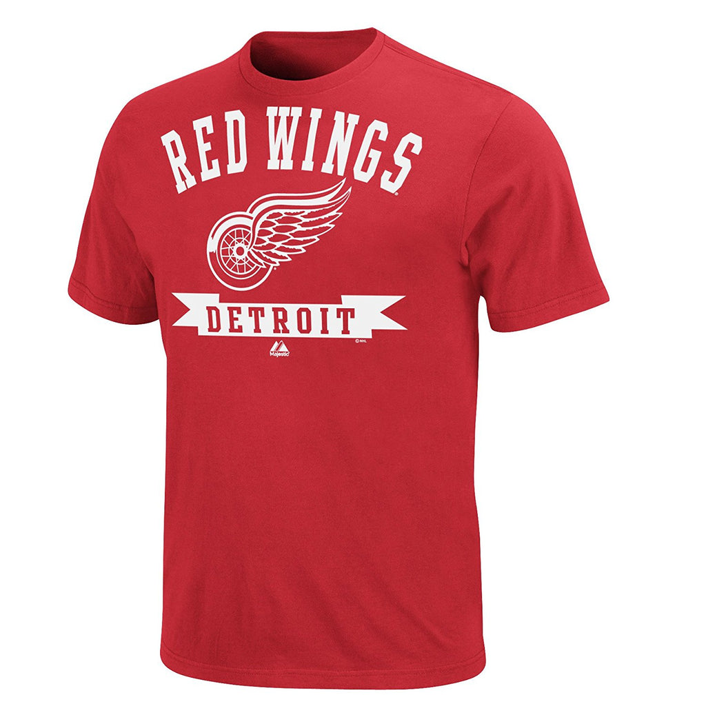 Majestic NHL Men's Detroit Red Wings Tape To Tape T-Shirt