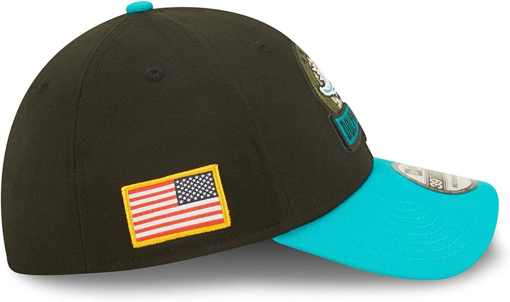 Miami Dolphins New Era Rubber Front 39THIRTY Flex Hat - Gray