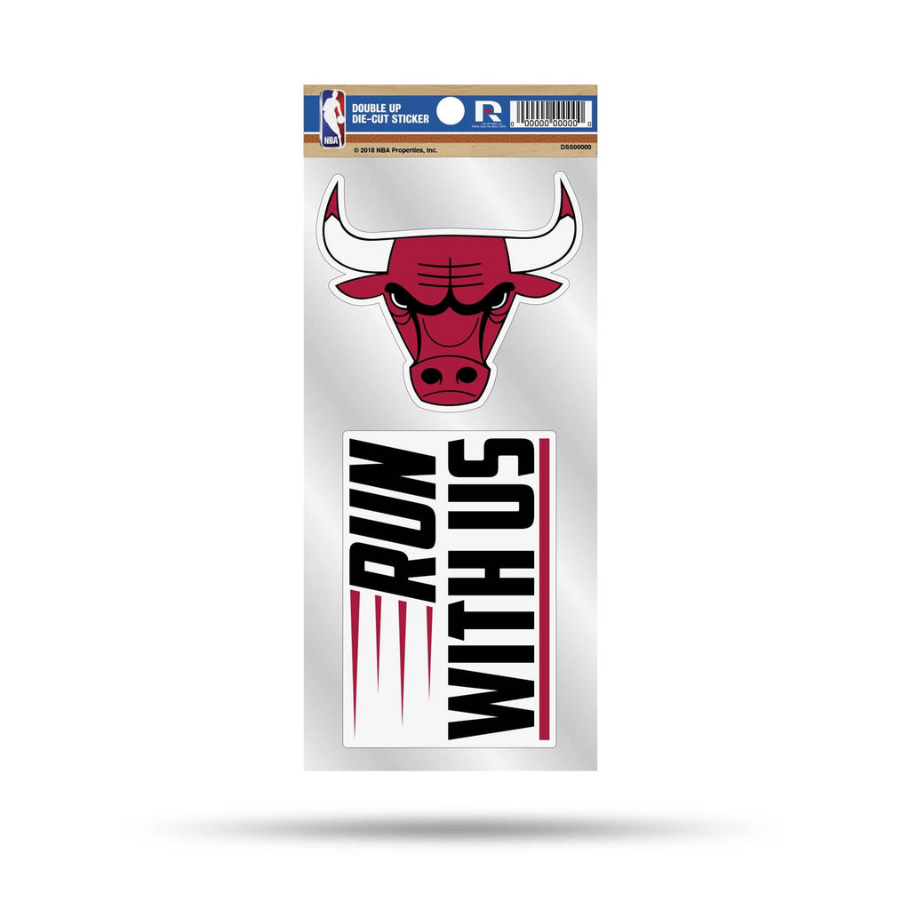 Rico NBA Chicago Bulls Double Up Die Cut Stickers 2-Piece Team Decals