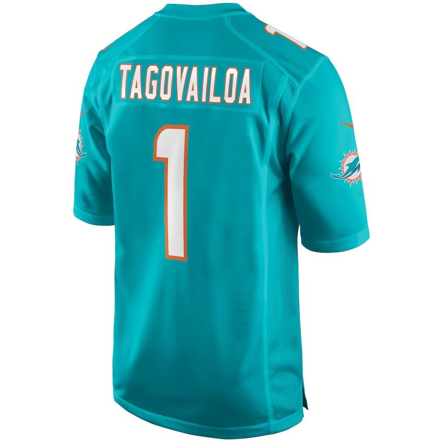 Nike NFL Men’s #1 Tua Tagovailoa Miami Dolphins Game Player Jersey Aqua