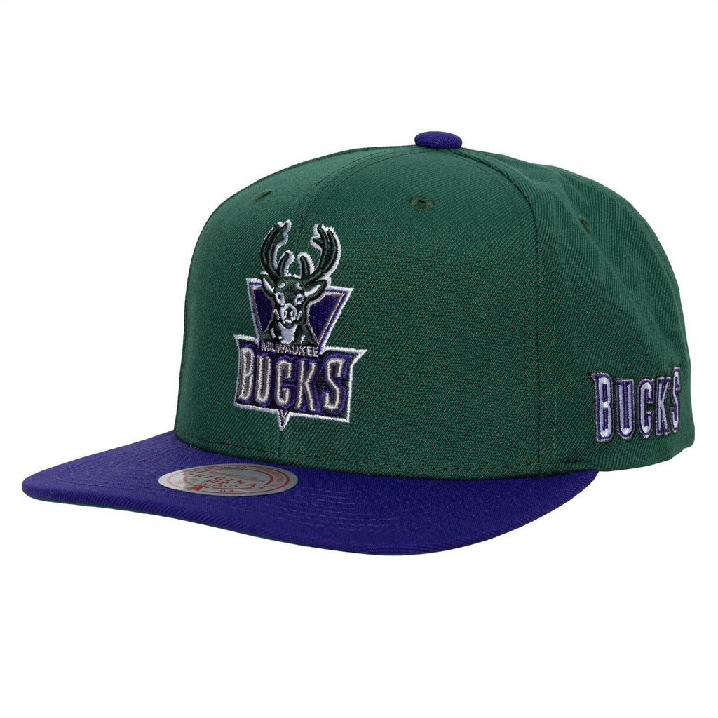 Milwaukee Bucks Men’s Team Basketball Big Face HWC Mitchell & Ness Snapback  Hat