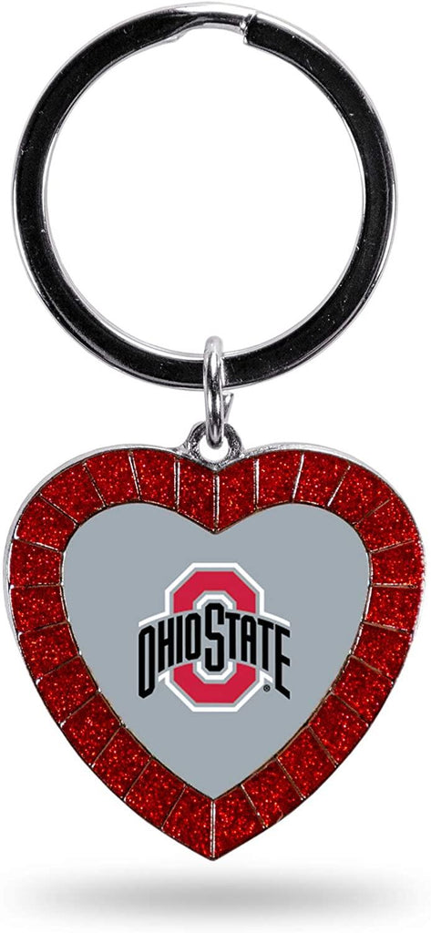 Rico NCAA Ohio State Buckeyes Rhinestone Heart Colored Keychain