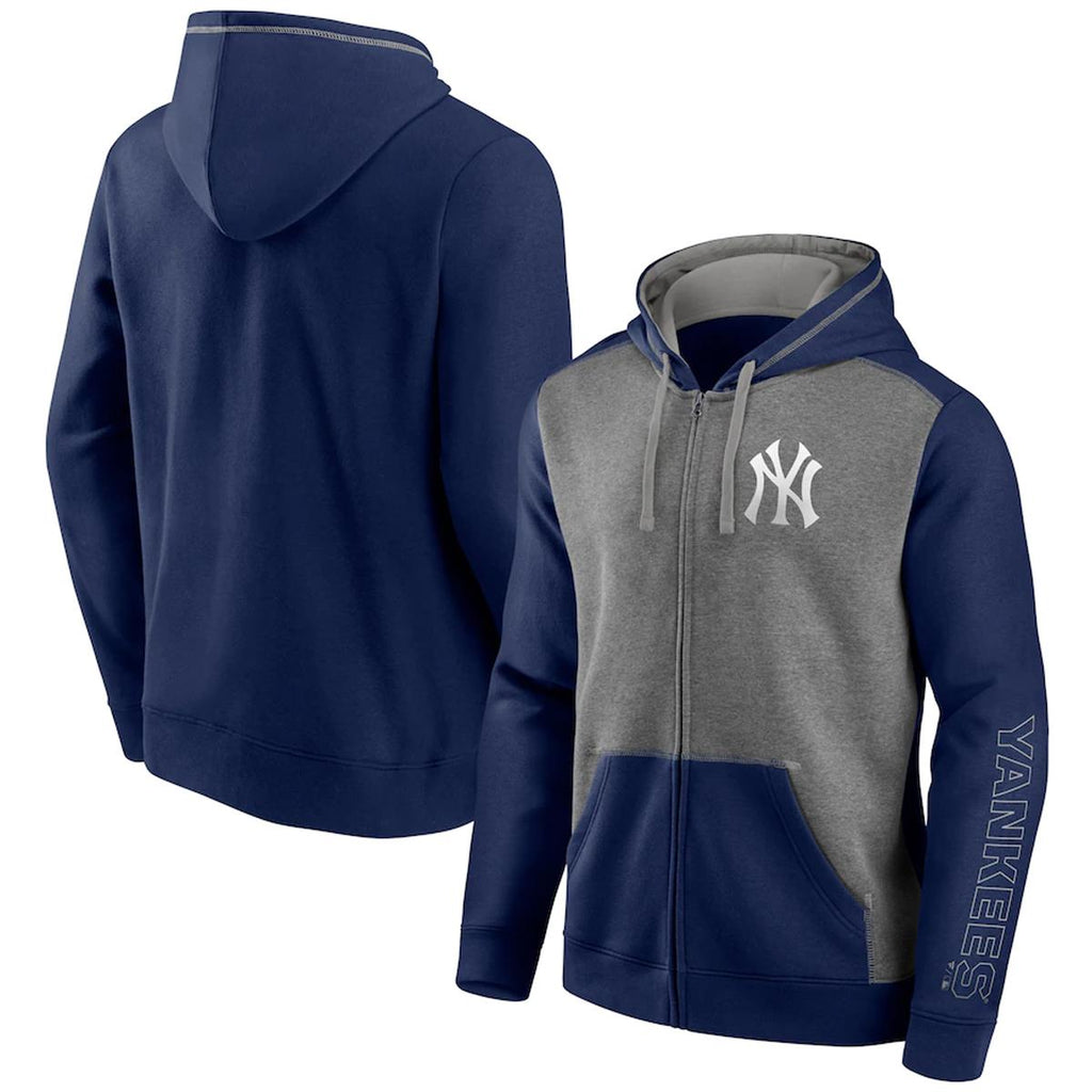 Men's Fanatics Branded Navy/Heathered Gray New York Yankees Expansion Team Full-Zip Hoodie