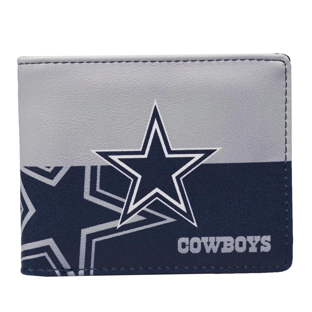 Little Earth NFL Unisex Dallas Cowboys Bi-Fold Wallet Navy/Silver One Size