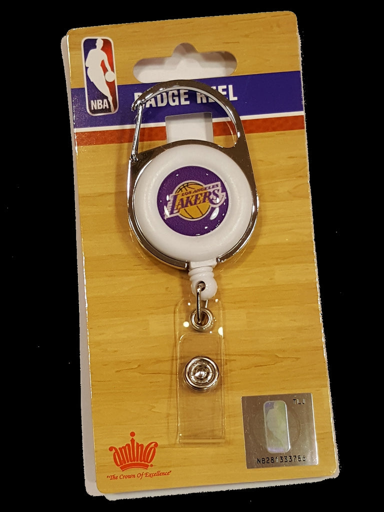 Aminco NBA Los Angeles Lakers Premium Retractable Deluxe Clip Badge Reel