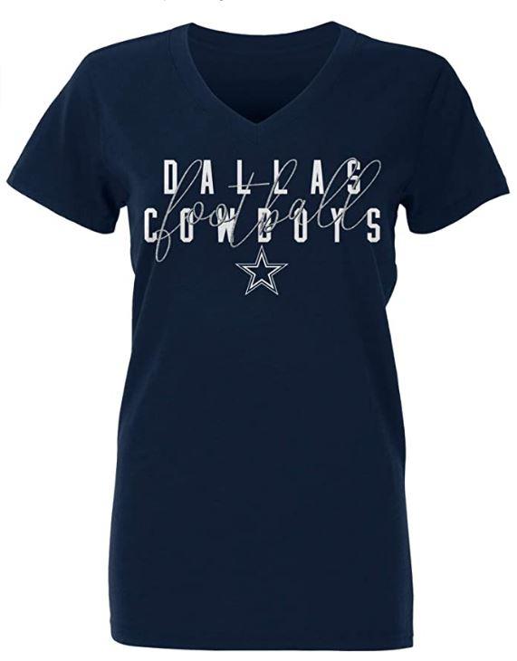 DCM NFL Women's Dallas Cowboys ZEALE V-Neck T-Shirt