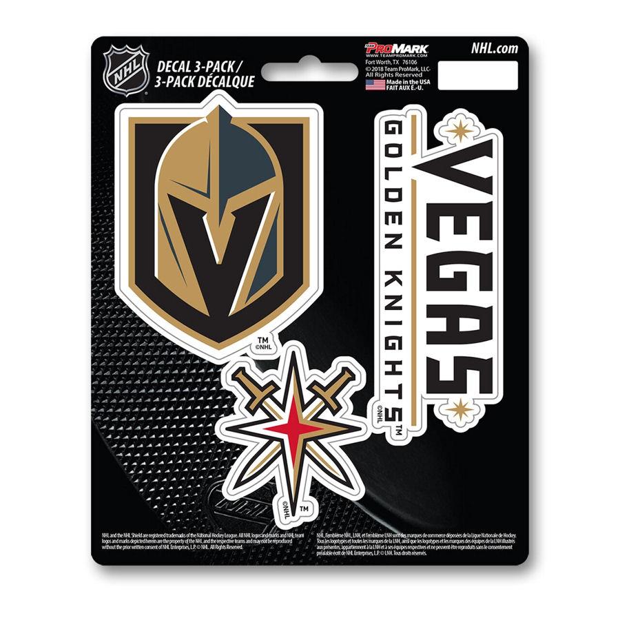 Promark NHL Las Vegas Golden Knights Team Decal - Pack of 3