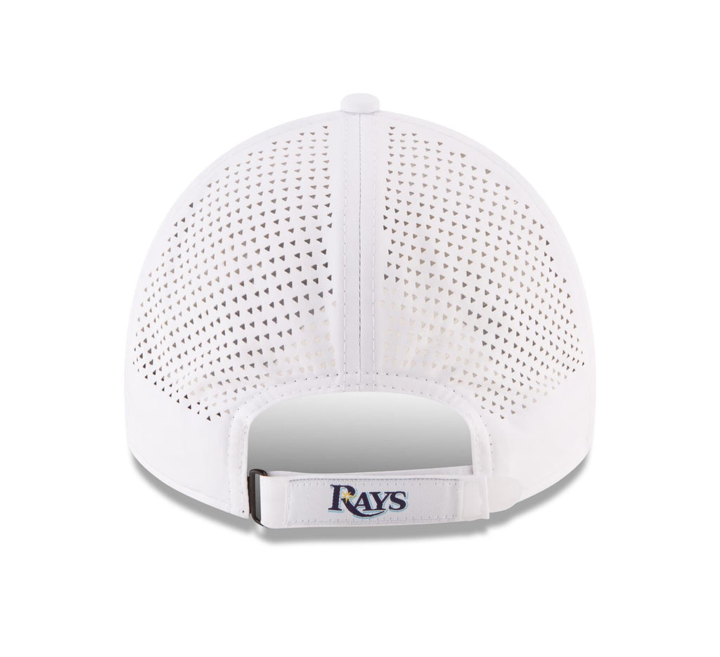 New Era MLB Men's Tamba Bay Rays Perforated Pivot 9TWENTY Adjustable Hat White