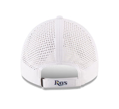 New Era MLB Men's Tamba Bay Rays Perforated Pivot 9TWENTY Adjustable Hat White