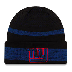 New Era NFL Men's New York Giants 2021 Official Sideline Tech Knit Beanie Black/Blue One Size