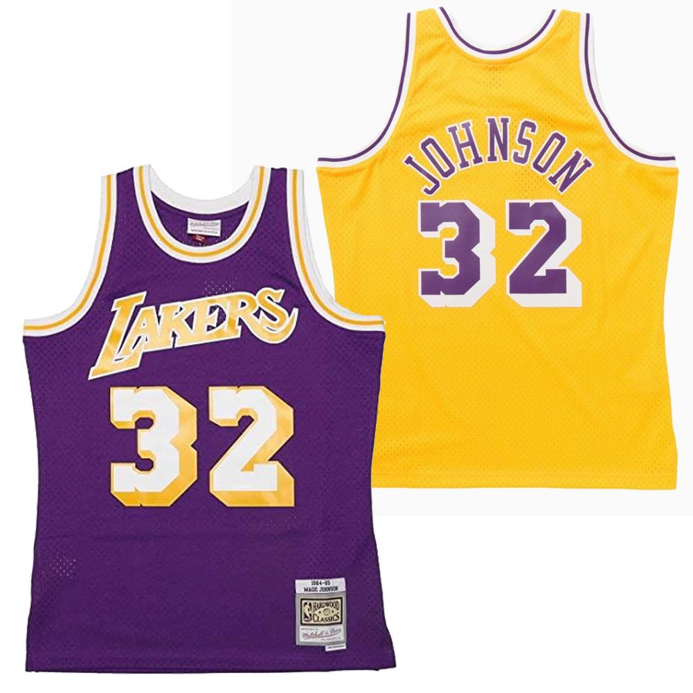 Mitchell & Ness Men's Los Angeles Lakers Magic Johnson Swingman Jersey Gold L