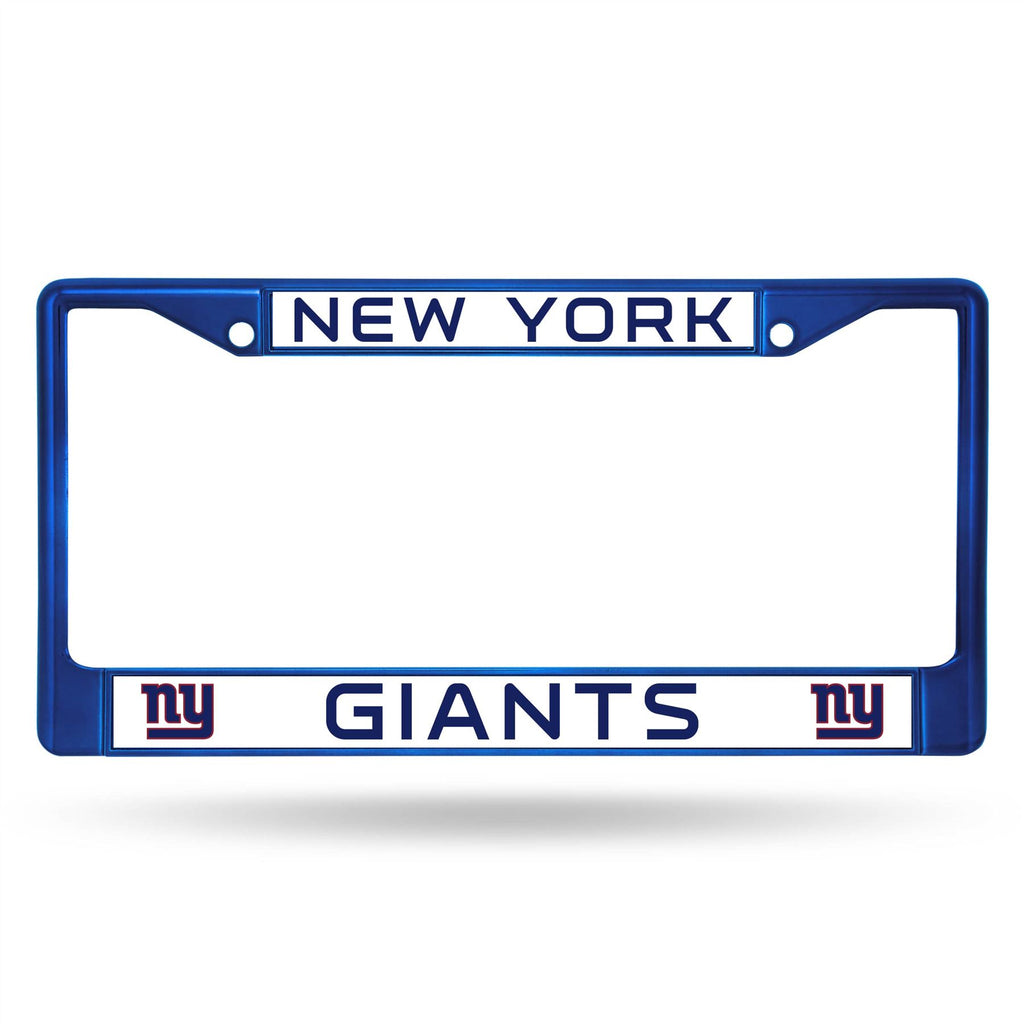 Rico NFL New York Giants Colored Auto Tag Chrome Frame FCC Blue